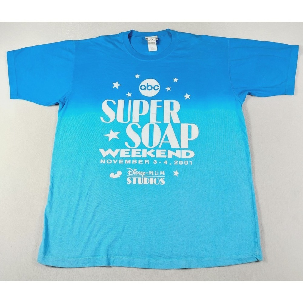 Vintage Walt Disney World Shirt Mens XL Blue Super Soap Weekend ABC 2001